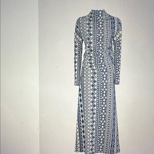 Julia Allert textured  fabric suit asymmetric blouse &skirt printed